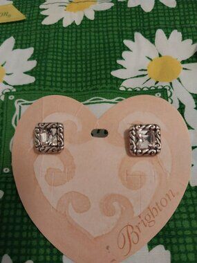 💗Brighton Earrings, Regina Crystal Cloth Bag NWT💗